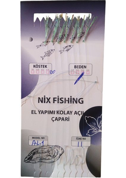 Yeşil Simli Gece Çaparisi Nix Fishing El Yapımı Kolay Açılır