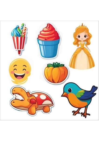 Çocuk Etiket Seti Sticker Yapıştırma Defter Masa Dolap Suluk V6 fırsatları