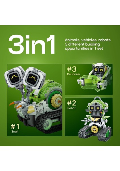 Technik Robot, 3'ü 1 Arada Robotik Yapım Seti, Uygulama ve Uzaktan Kumanda ile