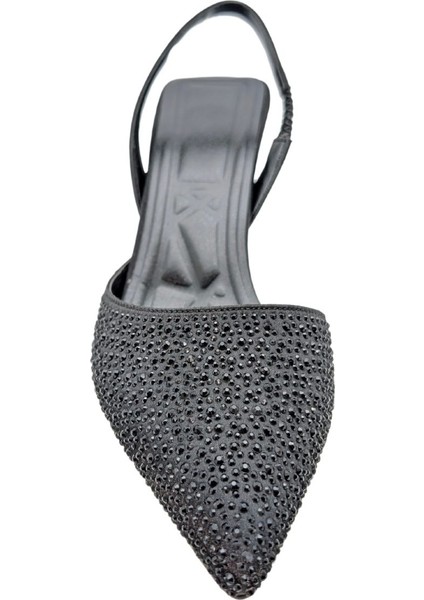 Brunhilde | Abiye Taşlı Topuklu Arkası Açık Stiletto - Brunhilde - Siyah - 38 modelleri