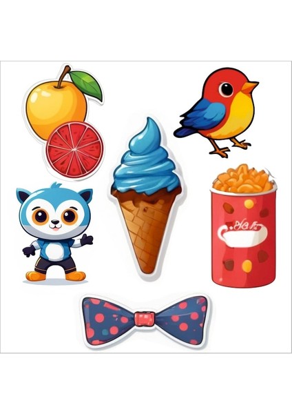 Çocuk Etiket Seti Sticker Yapıştırma Defter Masa Dolap Suluk V4