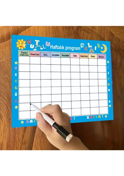 Pvs Sticker Haftalık, Aylık Program, Çalışma Planlayıcısı & Okul Ders Planı Takvimi,kalem Hediyeli