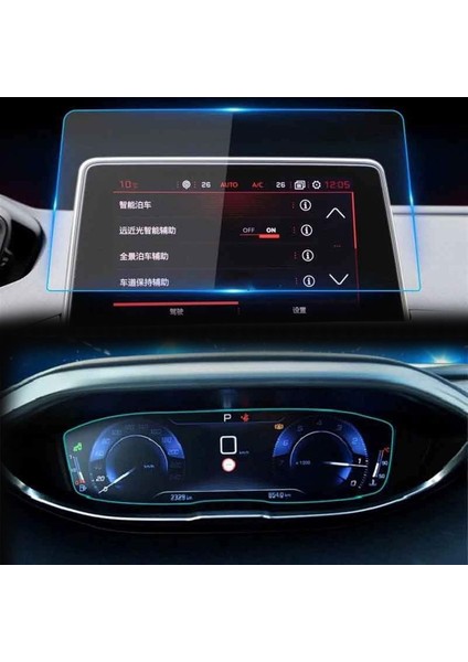 Peugeot 3008-5008 2016-2024 Model Multimedya ve Gösterge Panel Uyumlu Set 9h Nano Ekran Koruyucu