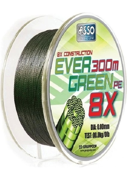 Evergreen 8x 300mt Ip Misina 0,36mm