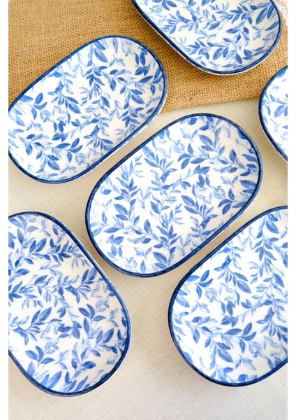 Porselen Blue Heaven Kayık Tabak 6 Lı 18X11X2CM