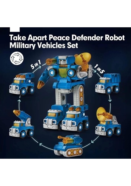 3'ü 1 Arada Ayrılabilir Robot A - 5 In 1 Robot