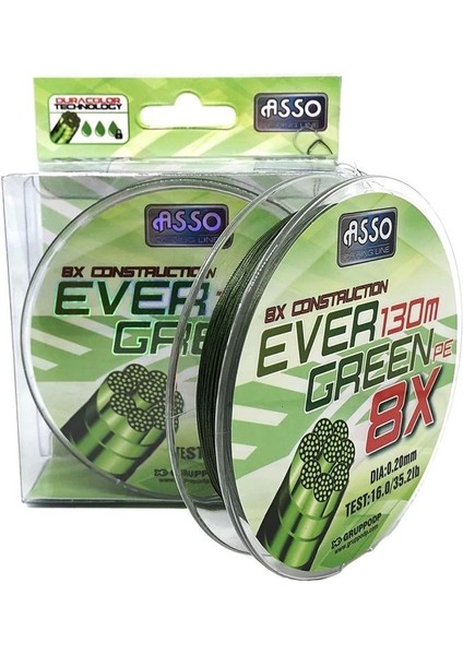 Evergreen 8x 130mt Ip Misina 0,12mm