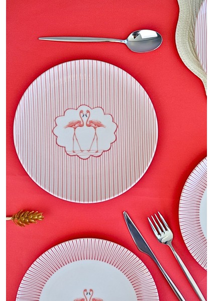 Flamingo Tuval Pasta Takımı 20CM 4 Kişilik 4 Parça TVL4PTPRS1158