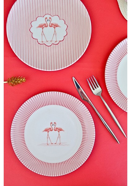 Flamingo Tuval Pasta Takımı 20CM 4 Kişilik 4 Parça TVL4PTPRS1158