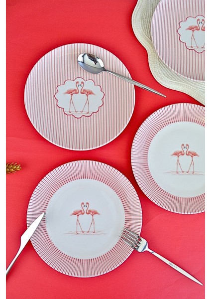 Flamingo Tuval Pasta Takımı 20CM 4 Kişilik 4 Parça TVL4PTPRS1158