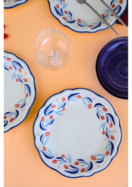 Porselen Tulip Fulya Pasta Takımı Rimli 21CM 4 Kişilik 4 Parça FLY4PTPRS1157 fiyatları