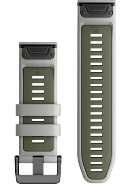 Quickfit 26 Sis Gri/meşe Silikon Saat Kordonu Araçsız Hızlı Değişim