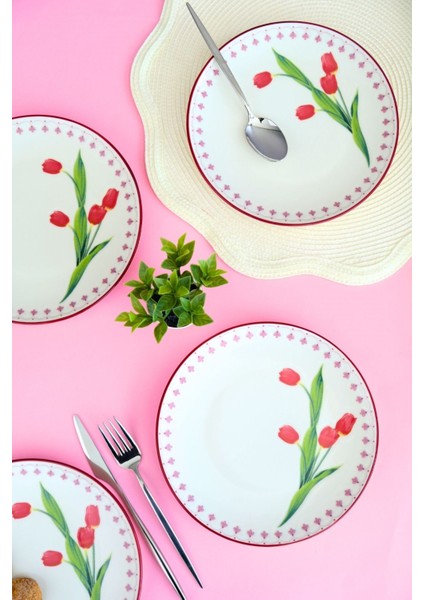 Lale Tuval Pasta Takımı Rimli 20 cm 4 Kişilik 4 Parça TVL4PTPRS1160 fırsatları