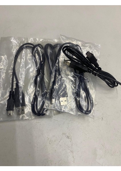 Mini USB 5 Pin Şarj ve Data Kablosu Mp3 Mp4 Ps3 Kablosu 1 Metre
