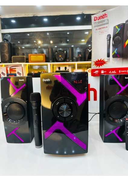 DU-SP571 Ses Sistemi 2+1 ,12V Dc Giriş,fm Radyo, Kart,usb,bt,rms 40W ,01 Kablosuz Mikrofon,kumanda