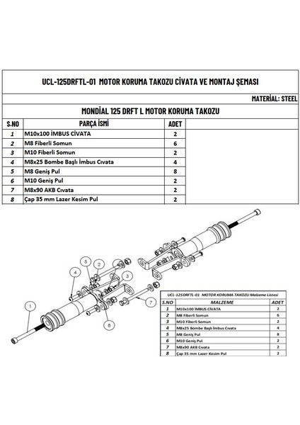 Moto Üçel Mondial Drift L Uyumlu Motor Koruma Takozu fiyatları