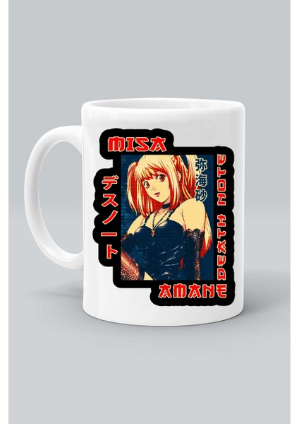 Misa Amane Death Note Karakter Anime Baskılı Beyaz Kupa Bardak