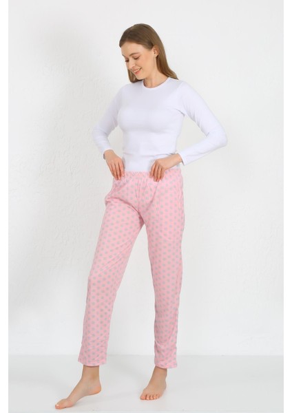 Kadın Pamuklu Cepli Tek Alt Pijama Pembe 27527