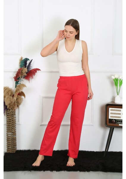 Kadın Pamuk Penye Tek Alt Pijama Mercan 27514