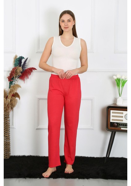 Kadın Pamuk Penye Tek Alt Pijama Mercan 27514