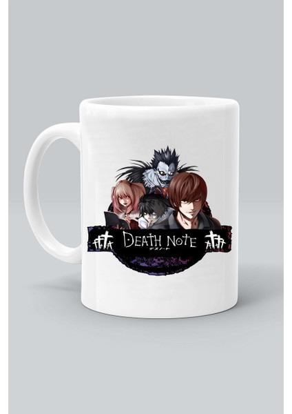 Anime Death Note Karakter Baskılı Beyaz Kupa Bardak