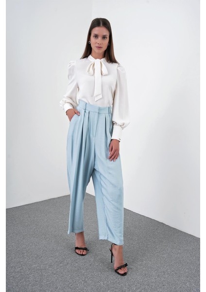 Pileli Aqua Şalvar Pantolon P-0187