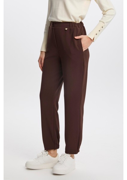 Fitilli Bel Lastikli Kahve Pantolon 0208