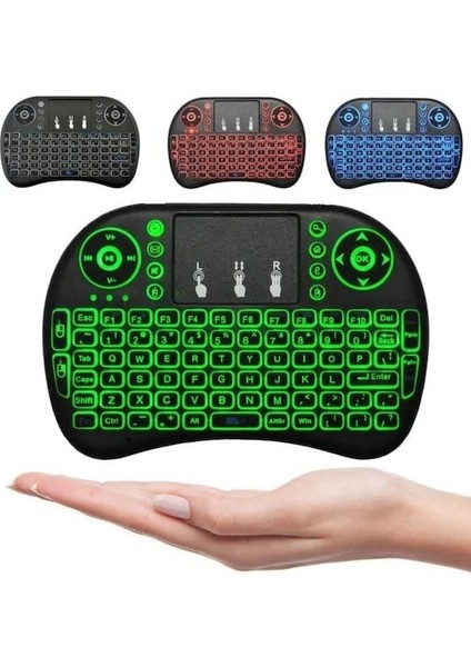 Techstorm Winpad P04 10.1" Uyumlu Wireless Touchpadli Işıklı Şarj Edilebilir Dokunmatik Mini Klavye