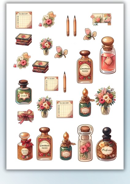 4'lü Vintage Sticker Planner Ajanda Bullet Journal Için Uygun Set indirimleri