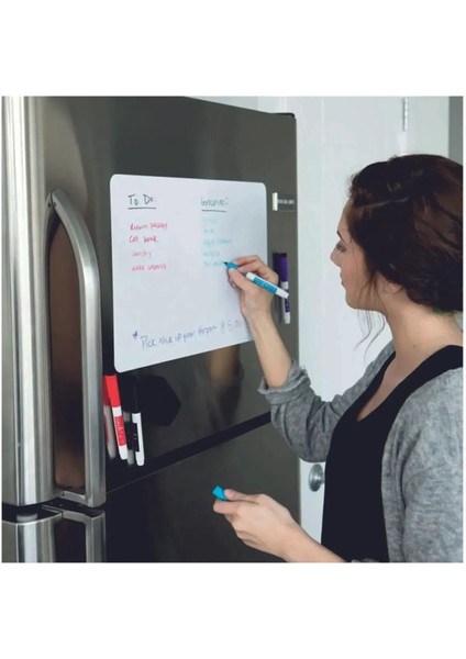 1 Adet Magnet Planlayıcı Beyaz Baskısız 25 x 35 cm Kalem Hediyeli