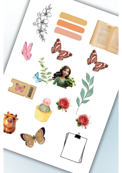 Vintage Temalı Sticker Planner Ajanda Bullet Journal Için Uygun Set modelleri