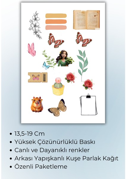 Vintage Temalı Sticker Planner Ajanda Bullet Journal Için Uygun Set fiyatları