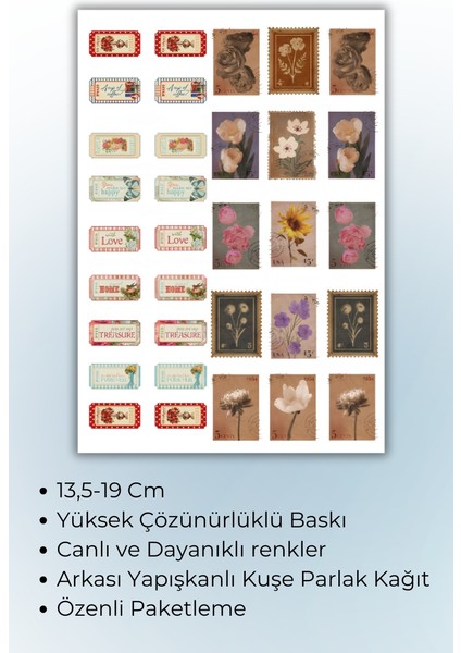 Vintage Temalı Sticker Planner Ajanda Bullet Journal Için Uygun fiyatları