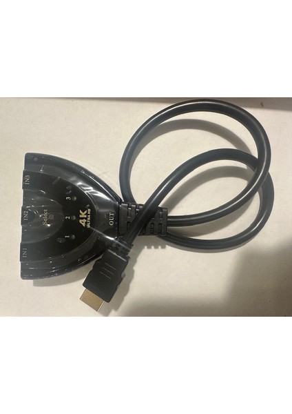 4K HDMI Switch 3 Port HDMI Switch 50 cm Kablolu HDMI Çoğaltıcı