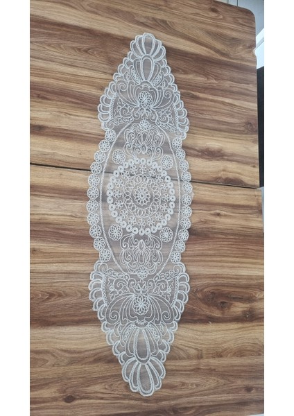 5 Parça Runner Fransız Işlemeli Çeyizlik Örtü Seti