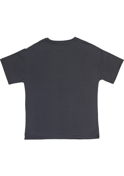 T09KG-75037_01 Kız Garson Oversize T-Shirt O Yaka Suprem