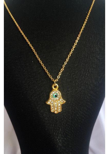 Zirkon Taşlı Turkuaz Kolye Seti, Gold Kaplama Fil Kolye, Nazar Boncuklu El Kolye indirimleri