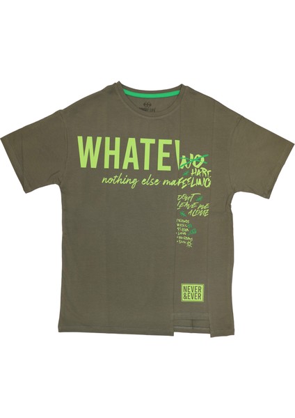 T09KG-75043_01 Kız Garson Oversize T-Shirt O Yaka Suprem