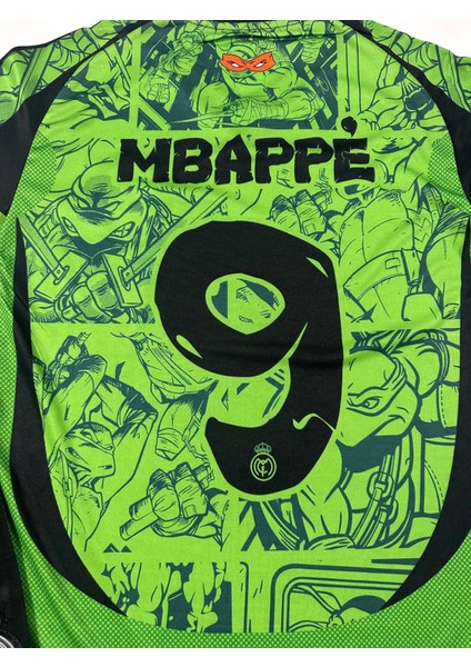 R.madridd Kylian Mbappe Ninja Kaplumbağa Desenli Özel Konsept Çocuk Forması 4'lü Set