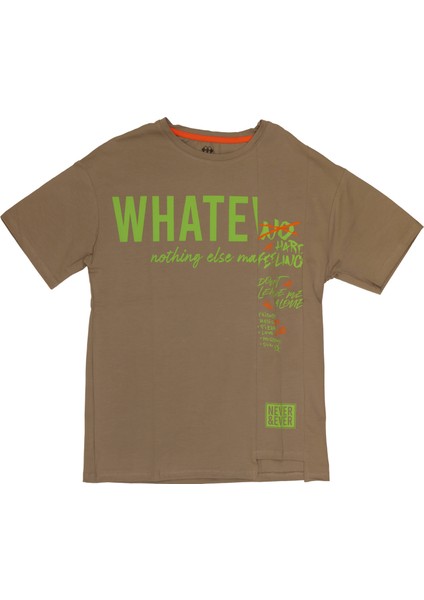 T09KG-75043_01 Kız Garson Oversize T-Shirt O Yaka Suprem