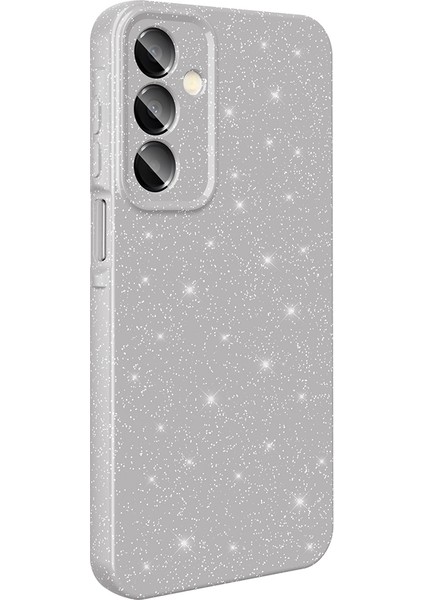 Galaxy A16 Kılıf Kamera Korumalı Simli Lüks Nvg Koton Kapak - Gümüş modelleri