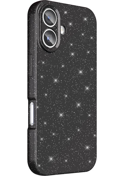 iPhone 16 Plus Kılıf Kamera Korumalı Simli Lüks Nvg Koton Kapak - Gümüş modelleri