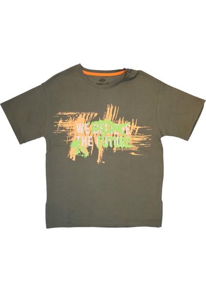 T09KG-75025_01 Kız Garson Oversize T-Shirt O Yaka Suprem