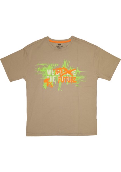 T09KG-75025_01 Kız Garson Oversize T-Shirt O Yaka Suprem