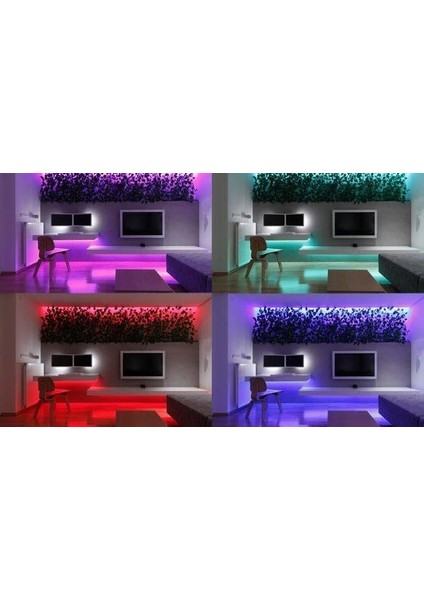 Dış Mekan Su Geçirmez Rgb LED Şerit - 5 mt Kumandalı ve Trafolu Set