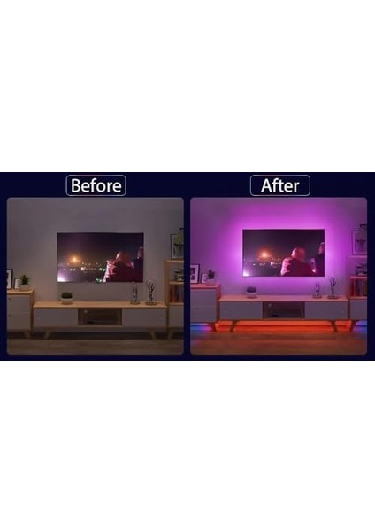 Arkası Ambians Rgb LED Seti Usb'li Kumandalı 3 Metre CT-4566
