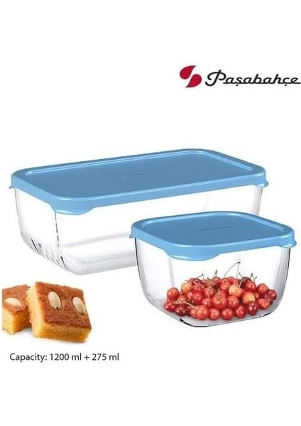 96881 3lü Saklama Kabı Mavi Kapak