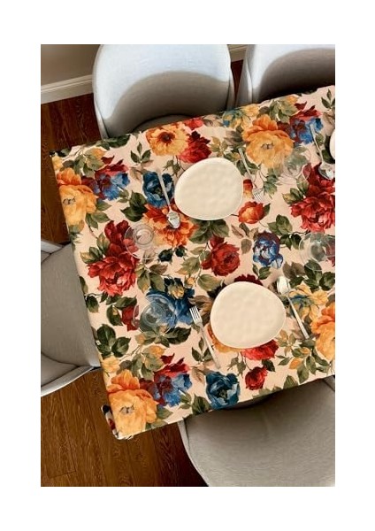 & Laurel Baskılı Yıkanabilir Masa Örtüsü Mutfak Bahçe Piknik Masa Örtüsü (140 x 140) fiyatları