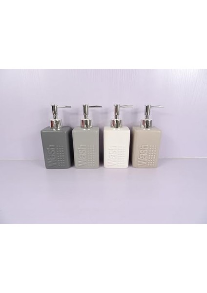 Sıvı Sabunluk Gri Modern 7X7X17CM 300ML Banyo Seti