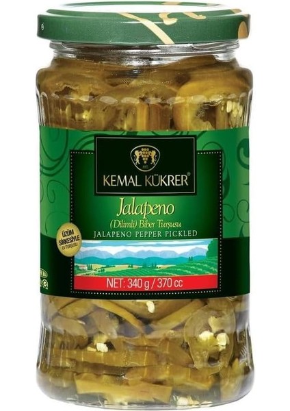 Kükrer Jalapeno Biber Turşusu Cam Kavanoz 370 cc